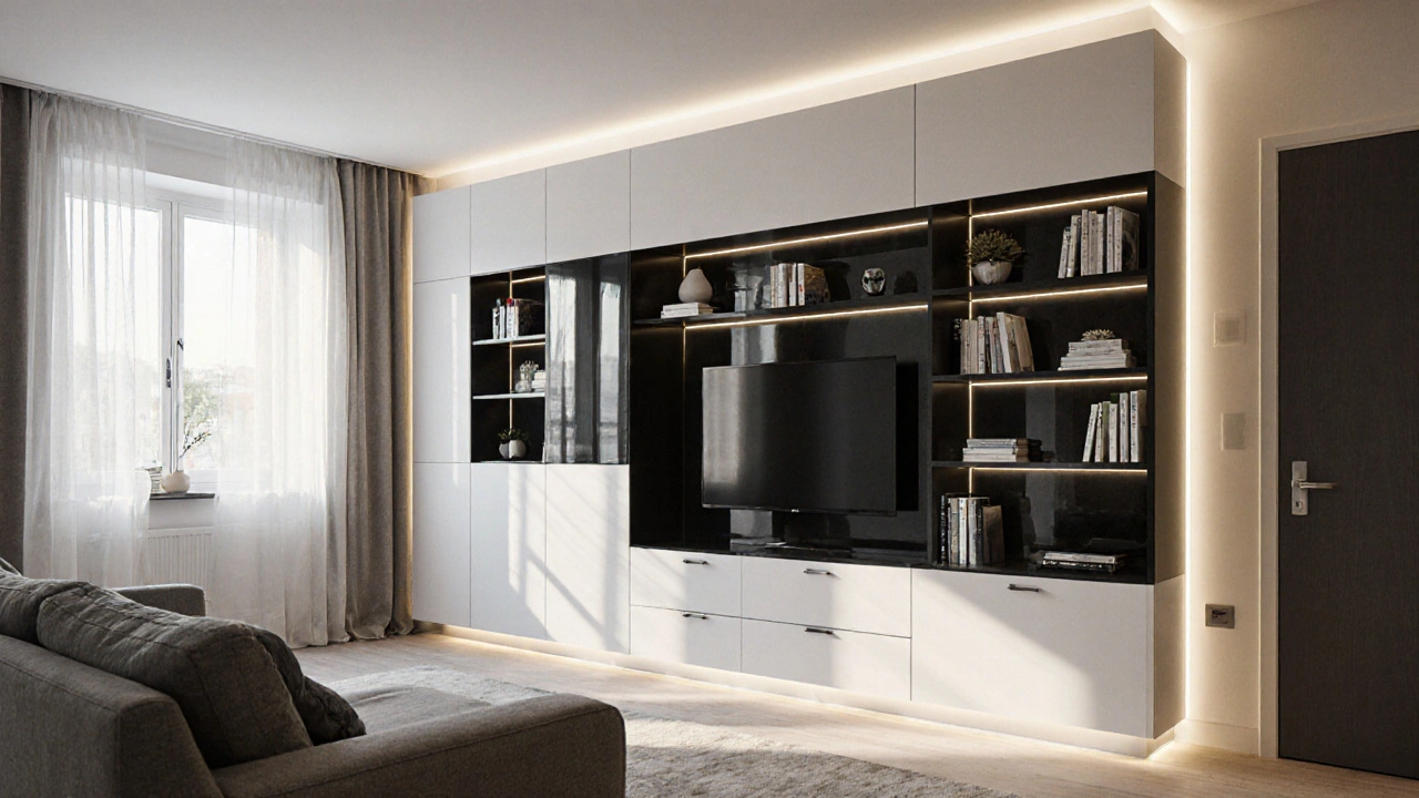 Obývací stěna: jak vybrat moderní design s dostatek úložného prostoru pro obývací pokoj