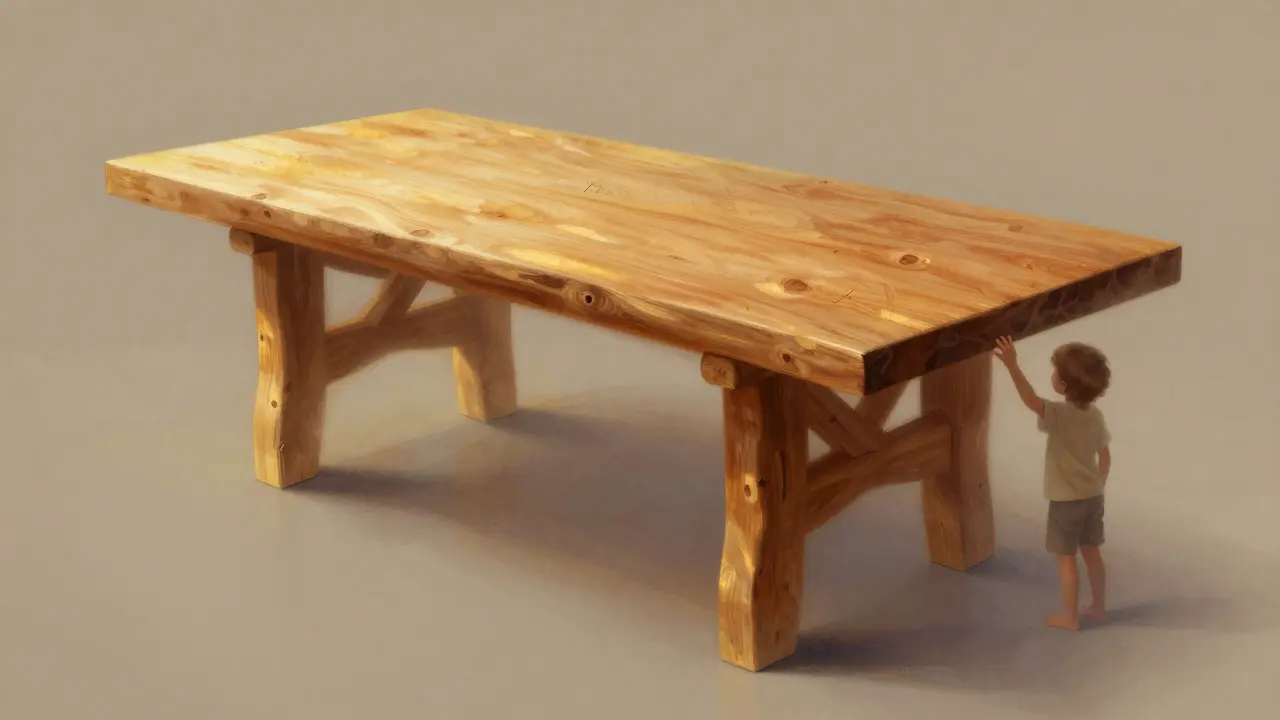 Stůl jako dědictví — průběh jeho vzniku a života znázorněn jako příběh v dřevě.