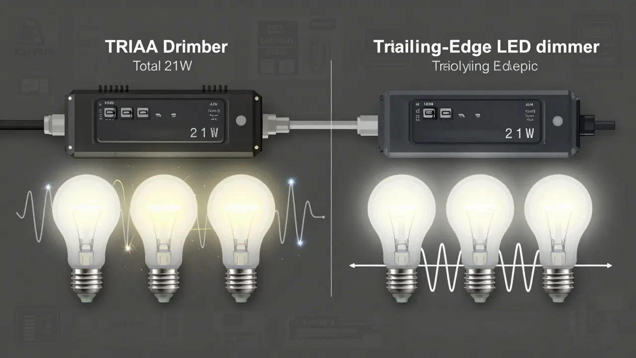 Technické srovnání starého a moderního stmívače pro LED osvětlení.