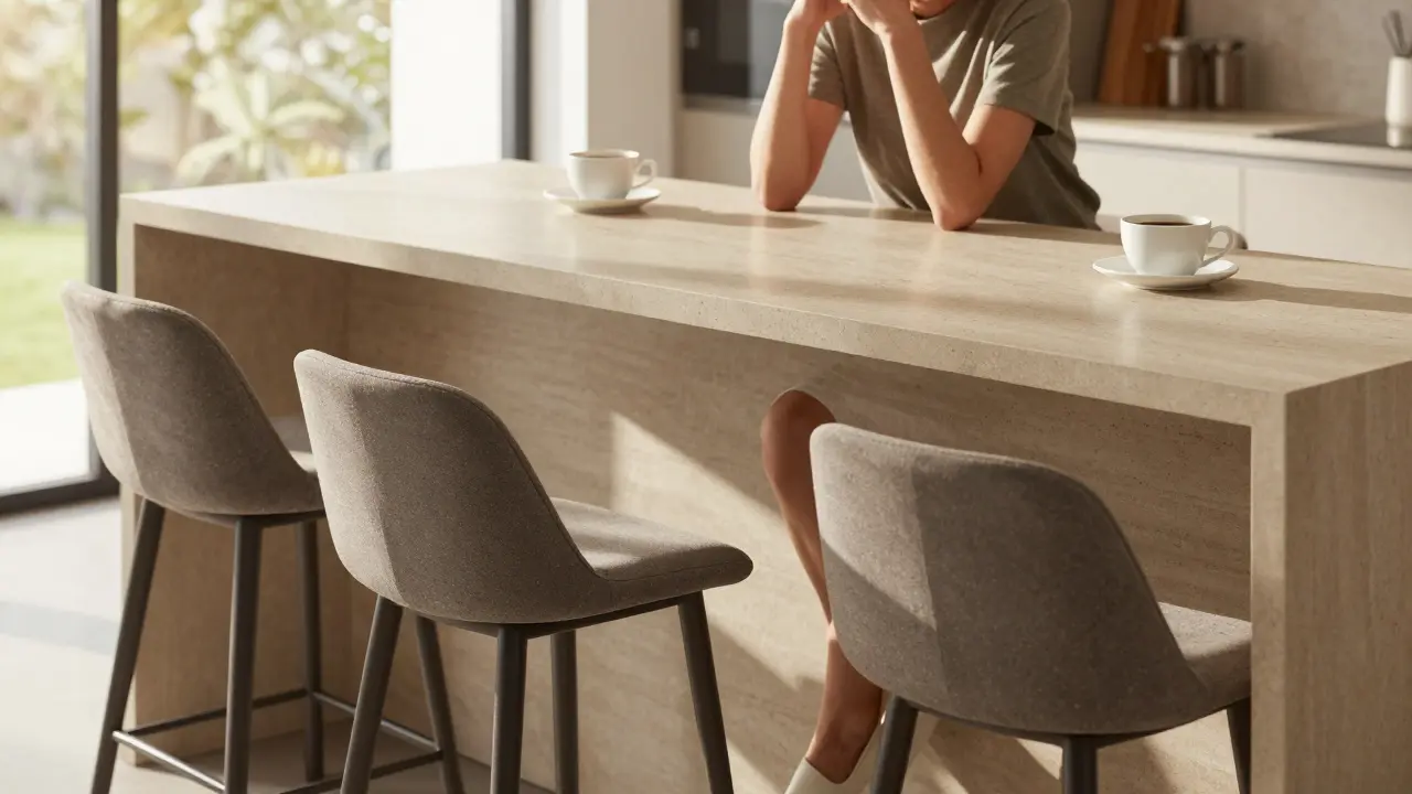 Barové sezení v kuchyni: ergonomie a výška