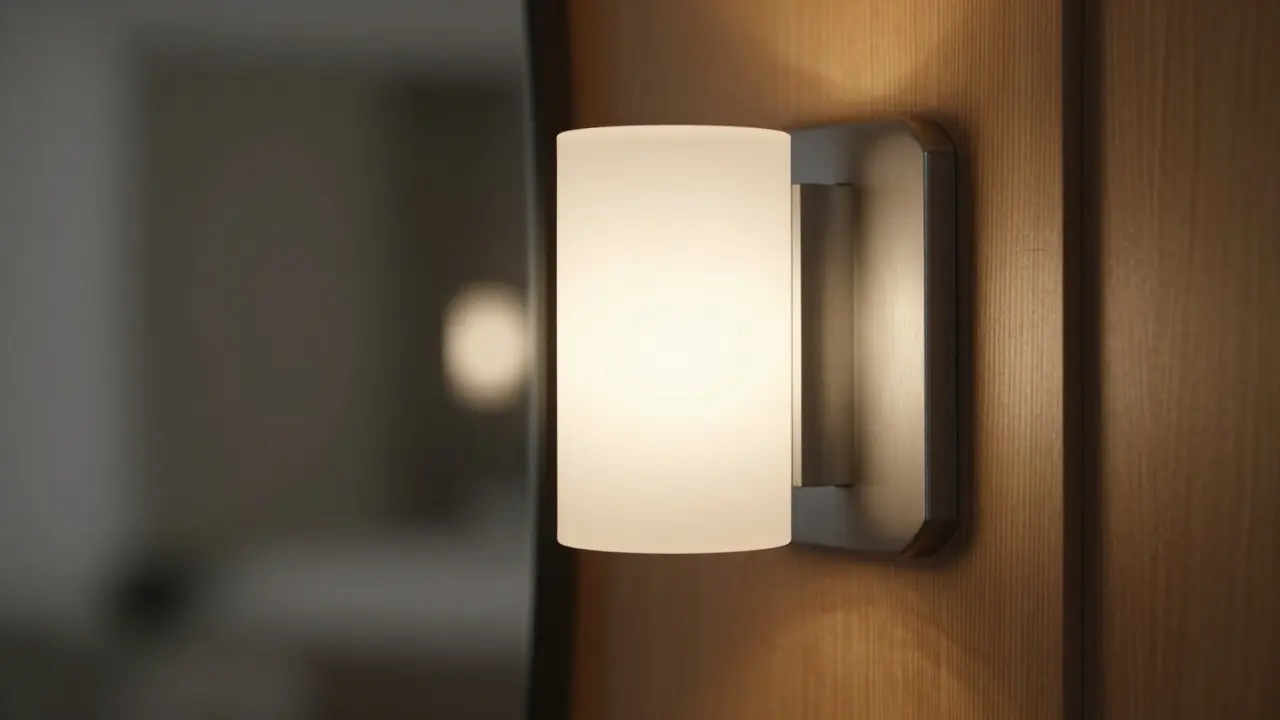 Detail kvalitního nástěnného svítidla s měkkým světlem pro věrné podání barev