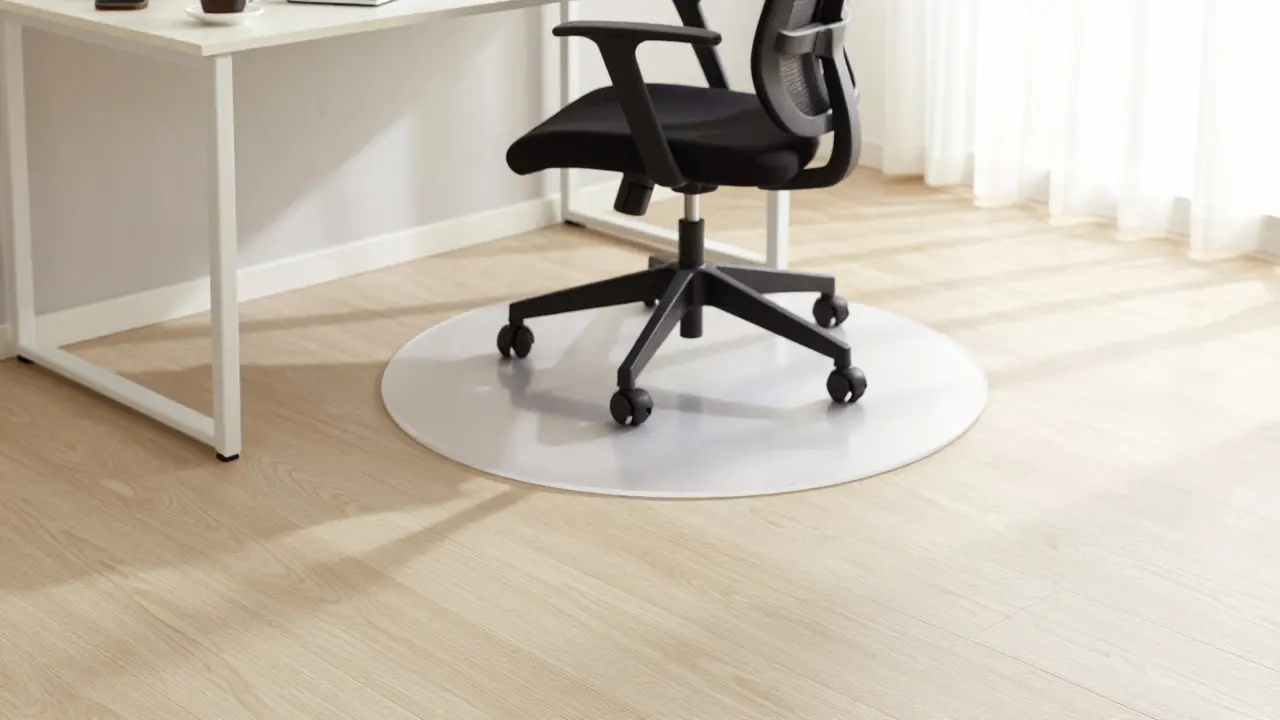 Ergonomická židle s ochrannou podložkou na vinylové podlaze