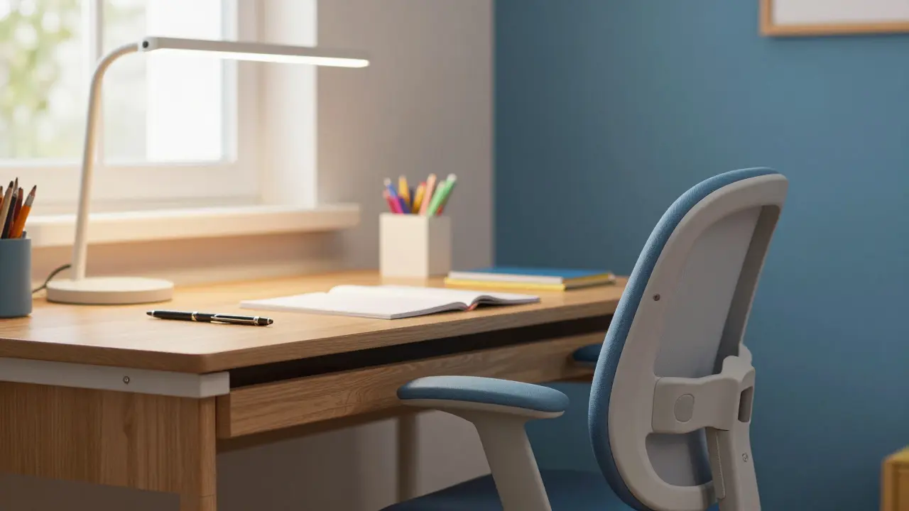 Ergonomické studijní místo u okna s kvalitním osvětlením
