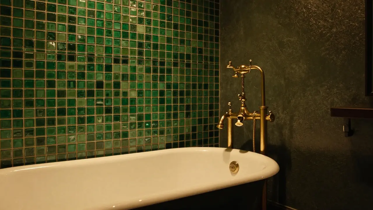 Glam koupelna: Mosazné baterie a mozaika - kompletní průvodce stylem