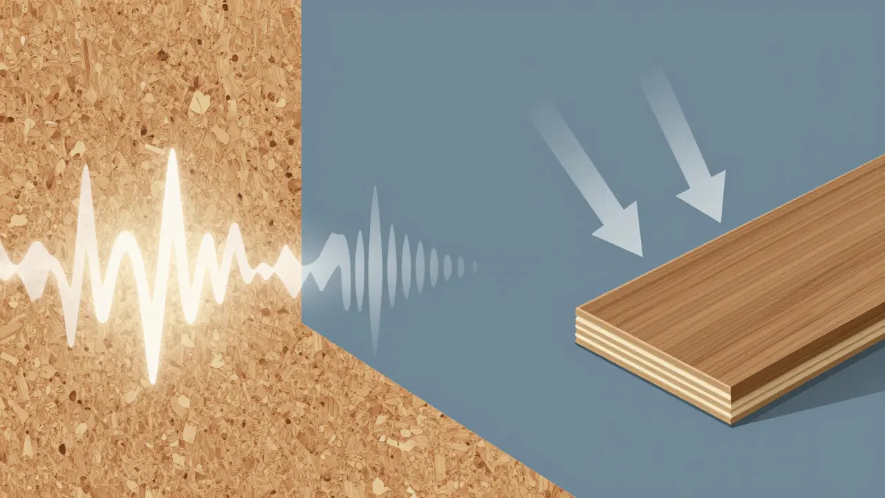 Porovnání textur korku, vinylu a laminátu pro home office