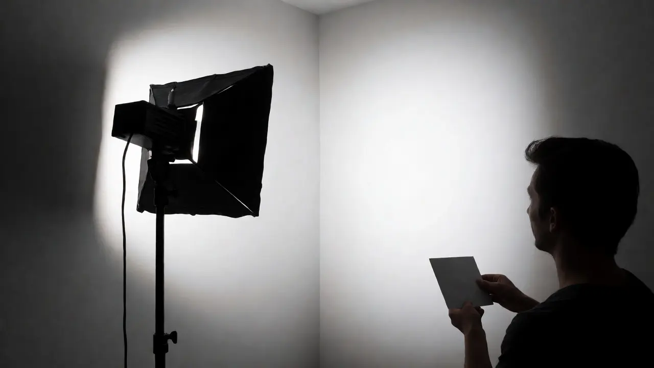 Použití LED panelu pro odrazové osvětlení tmavého rohu v bytě