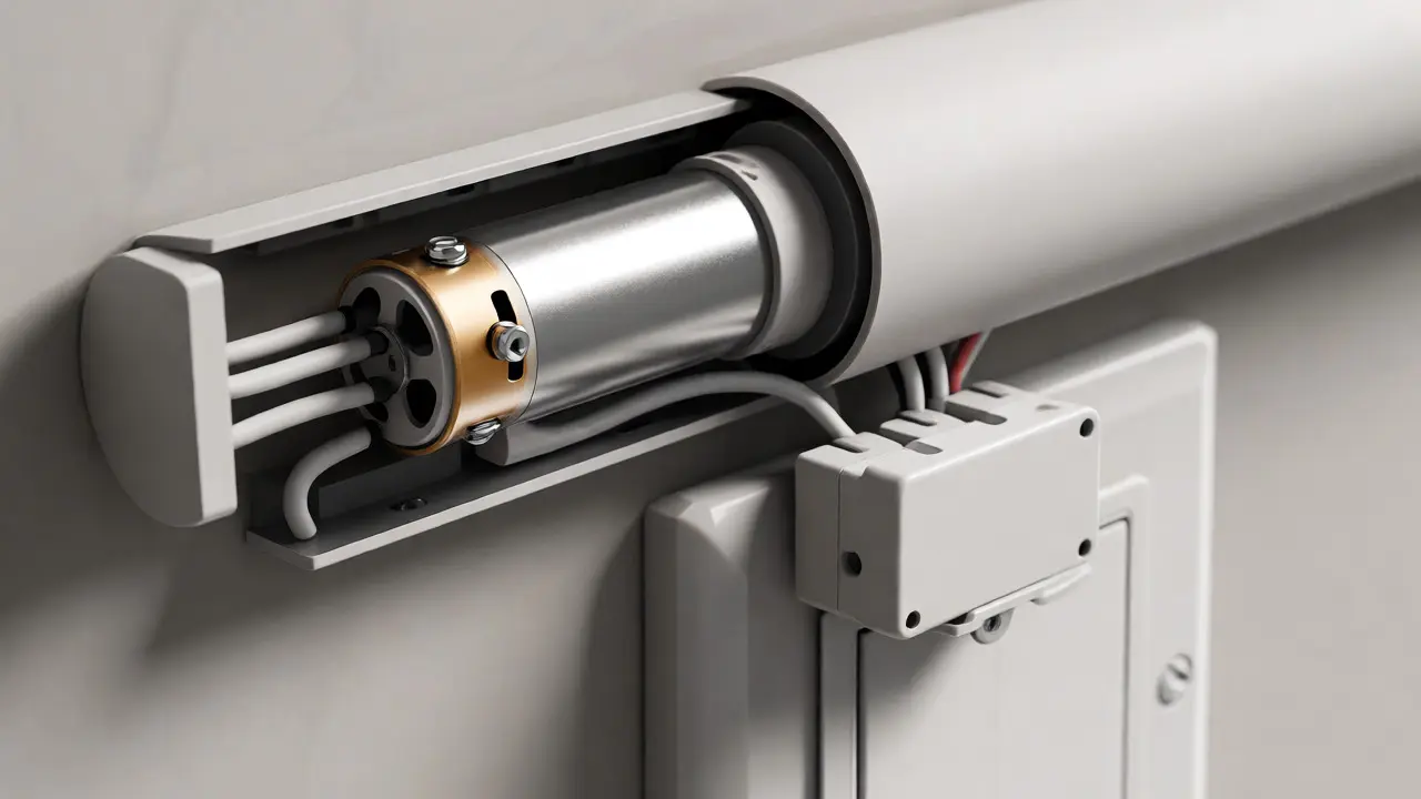 Detailní pohled na elektrický pohon a chytrý modul za vypínačem