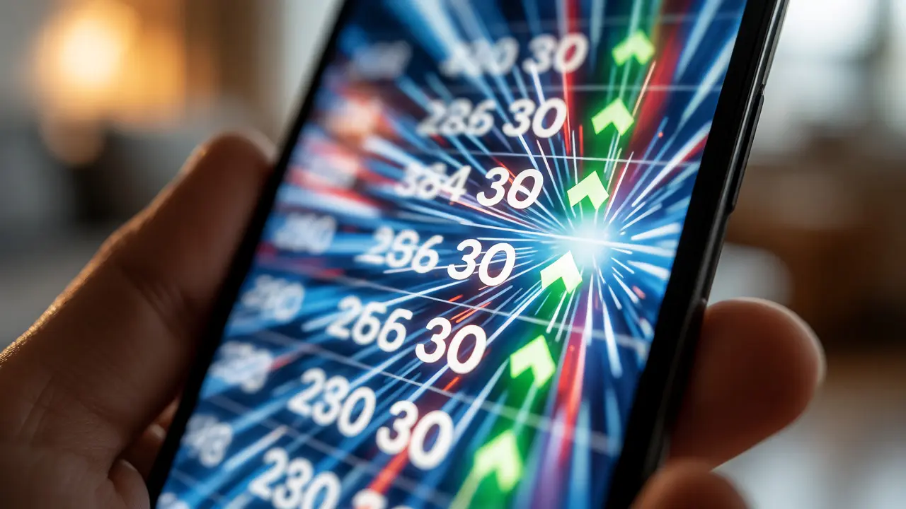 Ruka držící chytrý telefon s aplikací pro online aukce bytů